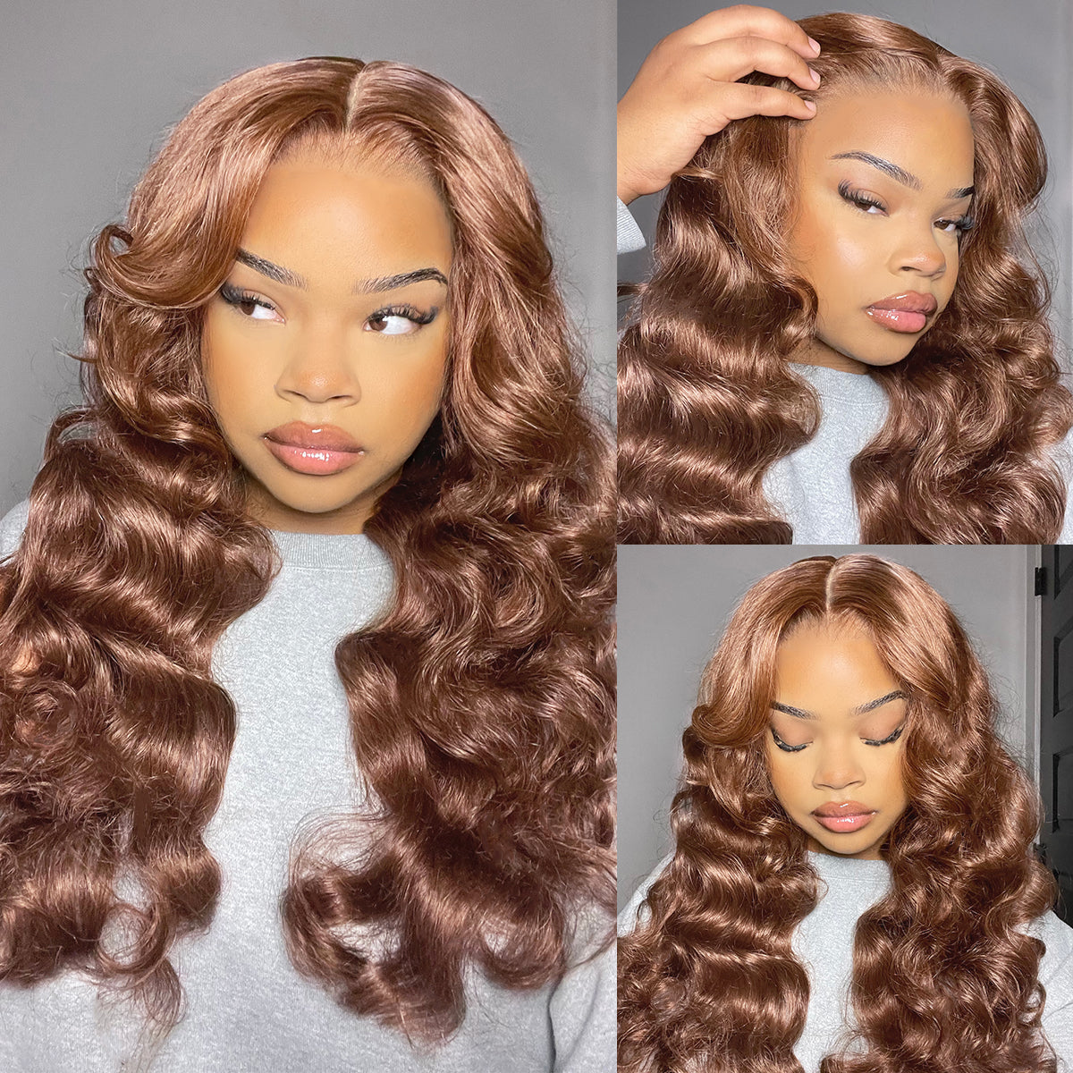 Curtain Bangs Face Framing / 6*9 Lace Wear & Go Glueless / #4 Chocolate Brown / Natural Color Body Wave Wig