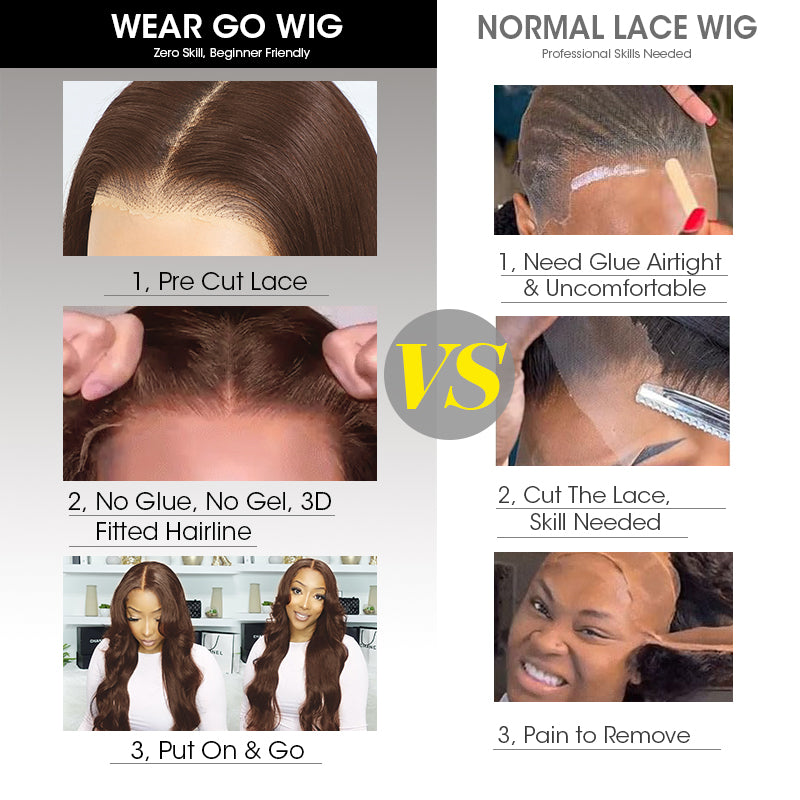 Tunfine Chocolate Brown Straight Human Hair Wigs For Women #4 Ready To Wear Glueless Wig Pre Plucked Hairline Bleached Knots 6x9 Lace 200% Density